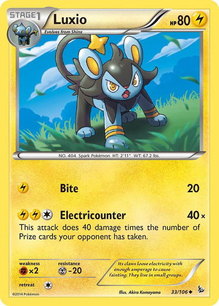 Luxio trading card from XY - Flashfire Luxio - XY - Flashfire Pokémon trading card