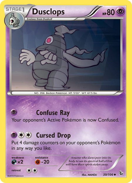 Dusclops trading card from XY - Flashfire Dusclops - XY - Flashfire Pokémon trading card