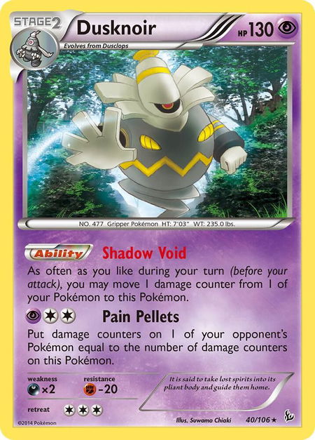 Dusknoir trading card from XY - Flashfire Dusknoir - XY - Flashfire Pokémon trading card