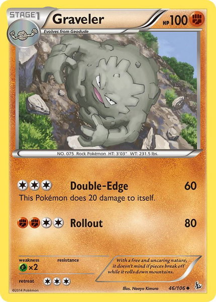 Graveler trading card from XY - Flashfire Graveler - XY - Flashfire Pokémon trading card