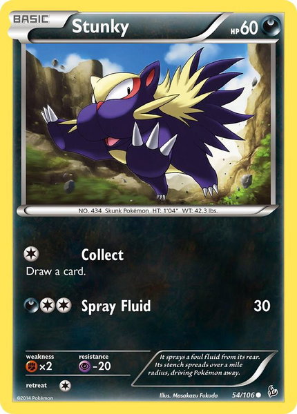Stunky (54) - XY - Flashfire Pokémon trading card