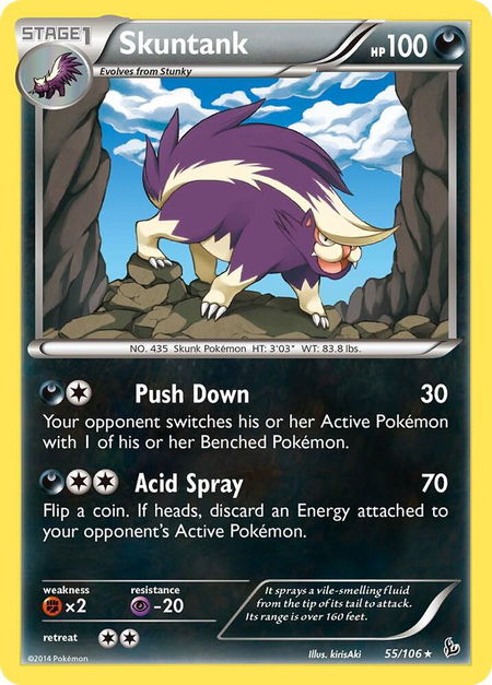 Skuntank trading card from XY - Flashfire Skuntank - XY - Flashfire Pokémon trading card