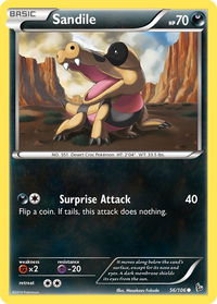 Sandile - XY - Flashfire (FLF) #56/106 - Common Pokémon Trading Card