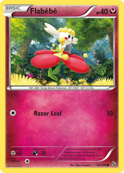 Flabebe (63) trading card from XY - Flashfire Flabebe (63) - XY - Flashfire Pokémon trading card