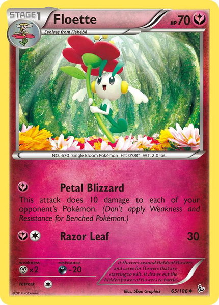 Floette (65) trading card from XY - Flashfire Floette (65) - XY - Flashfire Pokémon trading card