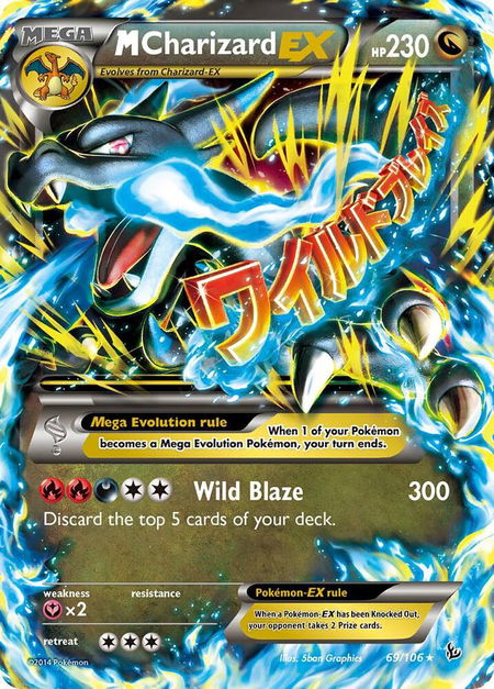M Charizard EX (X) - XY - Flashfire Pokémon trading card