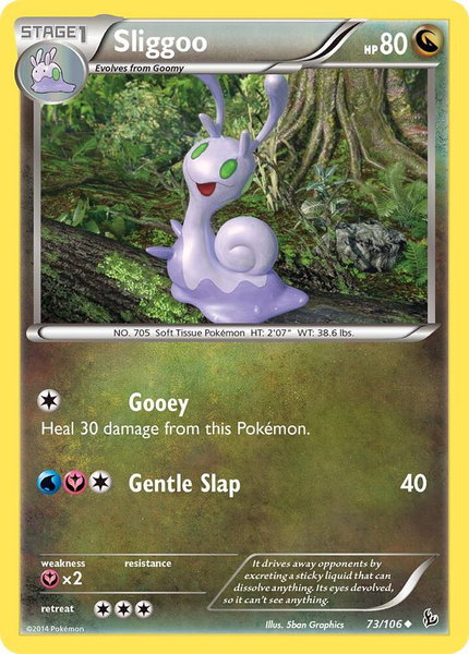 Sliggoo trading card from XY - Flashfire Sliggoo - XY - Flashfire Pokémon trading card