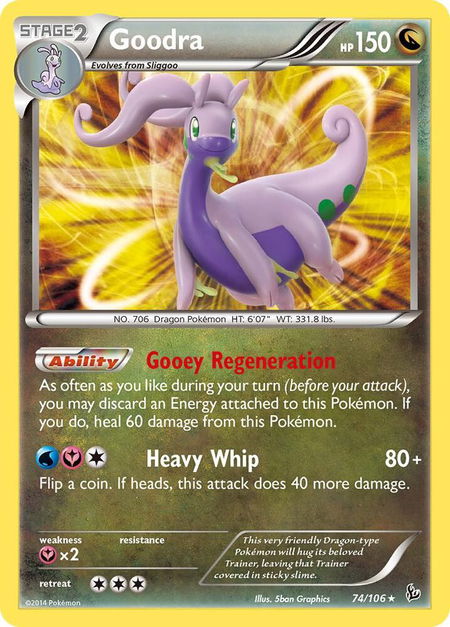 Goodra trading card from XY - Flashfire Goodra - XY - Flashfire Pokémon trading card