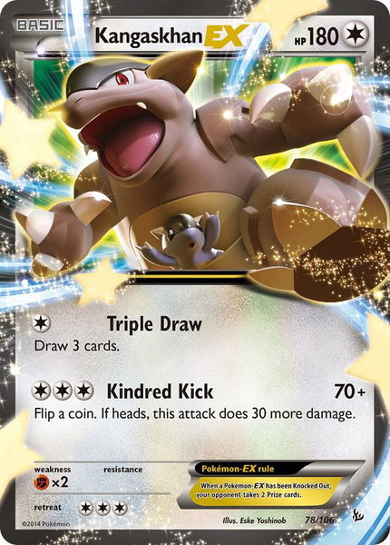 Kangaskhan EX trading card from XY - Flashfire Kangaskhan EX - XY - Flashfire Pokémon trading card