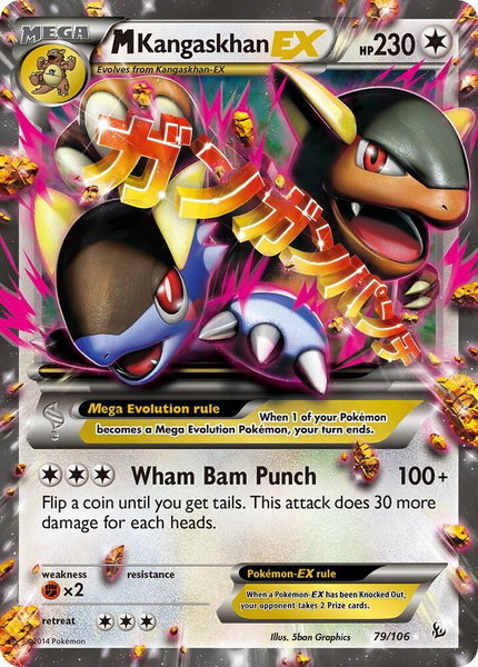 M Kangaskhan EX trading card from XY - Flashfire M Kangaskhan EX - XY - Flashfire Pokémon trading card