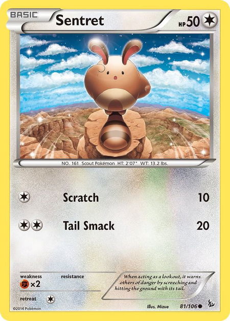 Sentret trading card from XY - Flashfire Sentret - XY - Flashfire Pokémon trading card