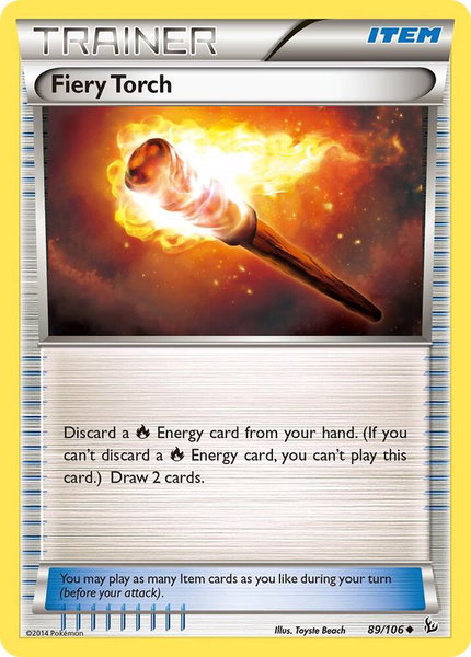 Fiery Torch trading card from XY - Flashfire Fiery Torch - XY - Flashfire Pokémon trading card