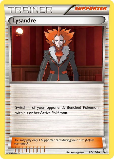 Lysandre trading card from XY - Flashfire Lysandre - XY - Flashfire Pokémon trading card