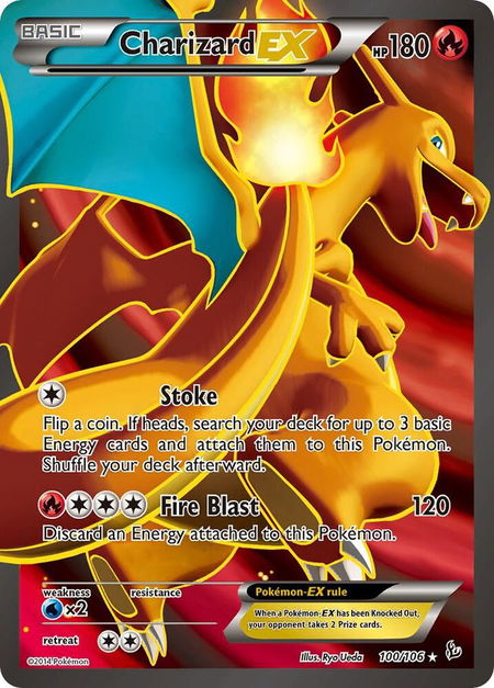 Charizard EX (100 Full Art) - XY - Flashfire Pokémon trading card