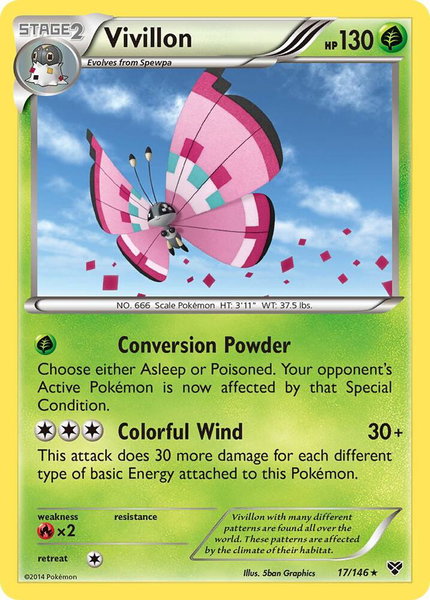 Vivillon (Meadow [Pink]) - XY Base Set Pokémon trading card