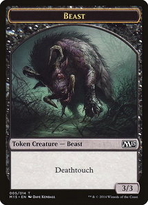 Beast Token (Black) - Magic 2015 (M15) (M15) #5 - Token Magic: The Gathering Trading Card