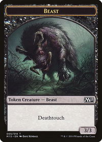 Beast Token (Black) - Magic 2015 (M15) (M15) #5 - Token Magic: The Gathering Trading Card