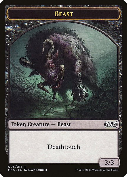 Beast Token (Black) trading card from Magic 2015 (M15) Beast Token (Black) - Magic 2015 (M15) Magic: The Gathering trading card
