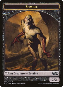 Zombie Token - Magic 2015 (M15) (M15) #6 - Token Magic: The Gathering Trading Card