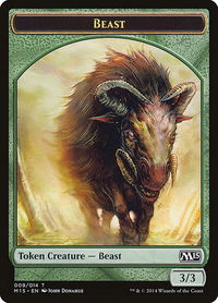 Beast Token (Green) - Magic 2015 (M15) (M15) #9 - Token Magic: The Gathering Trading Card