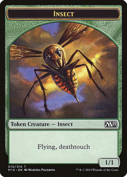 Insect Token (Deathtouch) trading card from Magic 2015 (M15) Insect Token (Deathtouch) - Magic 2015 (M15) Magic: The Gathering trading card