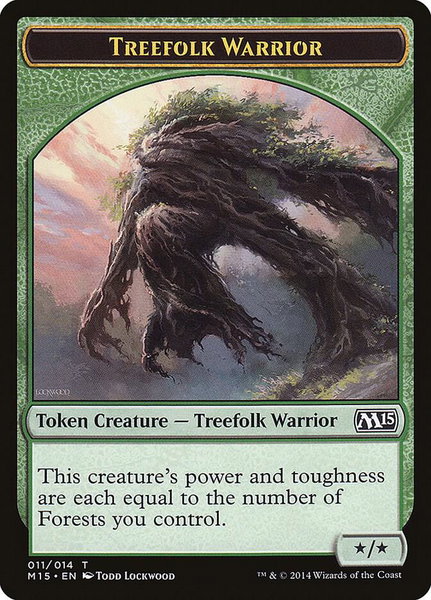 Treefolk Warrior Token trading card from Magic 2015 (M15) Treefolk Warrior Token - Magic 2015 (M15) Magic: The Gathering trading card
