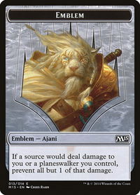 Emblem - Ajani Steadfast - Magic 2015 (M15) (M15) #13 - Token Magic: The Gathering Trading Card