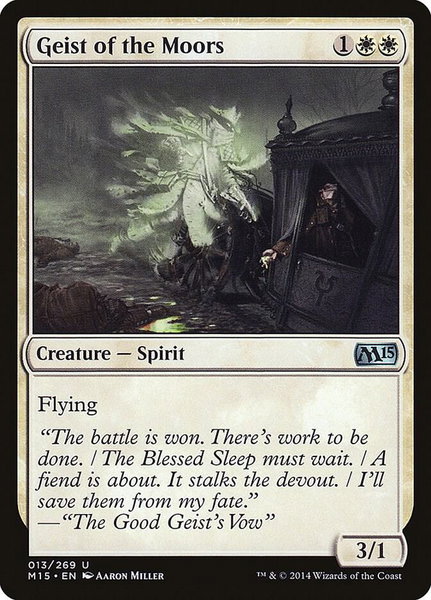 Geist of the Moors trading card from Magic 2015 (M15) Geist of the Moors - Magic 2015 (M15) Magic: The Gathering trading card