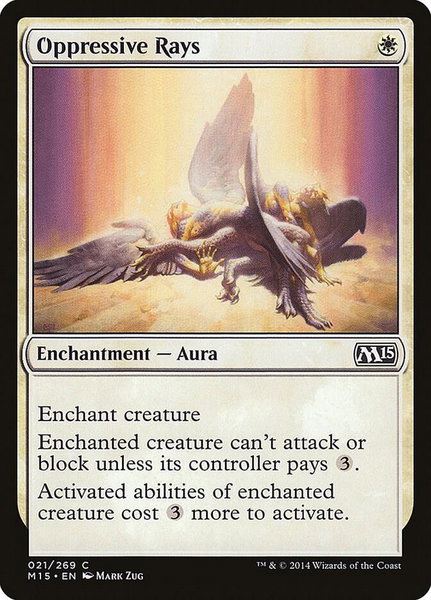 Oppressive Rays trading card from Magic 2015 (M15) Oppressive Rays - Magic 2015 (M15) Magic: The Gathering trading card