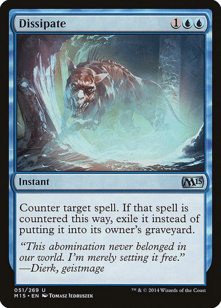 Dissipate trading card from Magic 2015 (M15) Dissipate - Magic 2015 (M15) Magic: The Gathering trading card