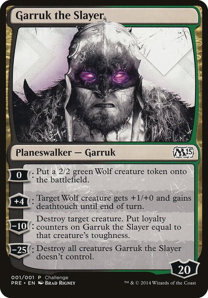 Garruk the Slayer (Magic 2015 Prerelease Promo) trading card from Oversize Cards Garruk the Slayer (Magic 2015 Prerelease Promo) - Oversize Cards Magic: The Gathering trading card