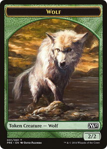 Wolf Token - Prerelease Cards (PRE) #T1 - Token Magic: The Gathering Trading Card