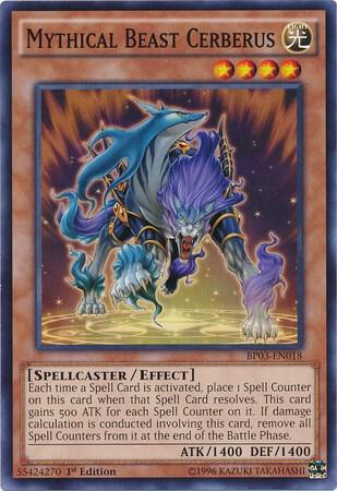 Mythical Beast Cerberus trading card from Battle Pack 3: Monster League Mythical Beast Cerberus - Battle Pack 3: Monster League YuGiOh trading card