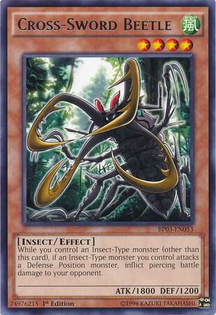 Cross-Sword Beetle trading card from Battle Pack 3: Monster League Cross-Sword Beetle - Battle Pack 3: Monster League YuGiOh trading card