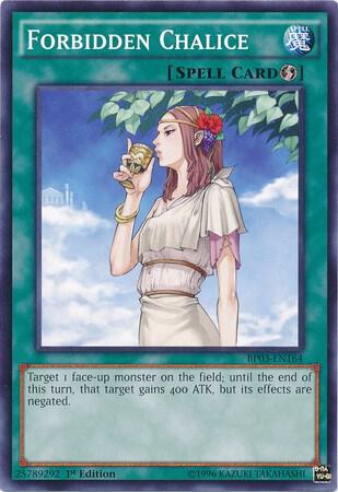 Forbidden Chalice trading card from Battle Pack 3: Monster League Forbidden Chalice - Battle Pack 3: Monster League YuGiOh trading card