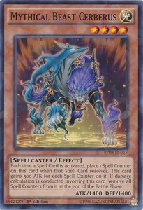 Mythical Beast Cerberus (Shatterfoil) - Battle Pack 3: Monster League (BP03) #BP03-EN018 - Rare YuGiOh Trading Card