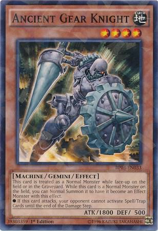 Ancient Gear Knight (Shatterfoil) trading card from Battle Pack 3: Monster League Ancient Gear Knight (Shatterfoil) - Battle Pack 3: Monster League YuGiOh trading card
