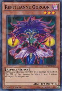 Reptilianne Gorgon (Shatterfoil) - Battle Pack 3: Monster League (BP03) #BP03-EN067 - Rare YuGiOh Trading Card