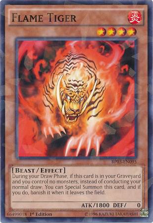 Flame Tiger (Shatterfoil) trading card from Battle Pack 3: Monster League Flame Tiger (Shatterfoil) - Battle Pack 3: Monster League YuGiOh trading card