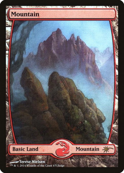 Mountain - Full Art (4) trading card from Judge Promos Mountain - Full Art (4) - Judge Promos Magic: The Gathering trading card