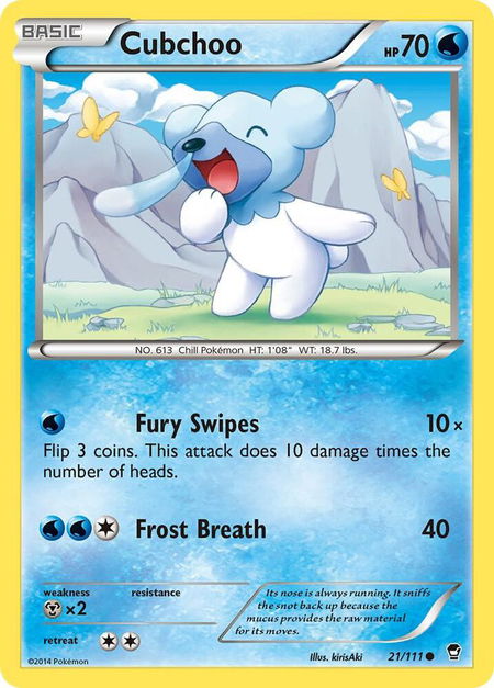 Cubchoo - XY - Furious Fists Pokémon trading card