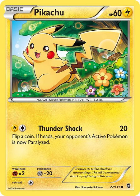 Pikachu - XY - Furious Fists Pokémon trading card