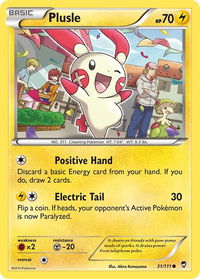 Plusle - XY - Furious Fists (FFI) #31/111 - Common Pokémon Trading Card
