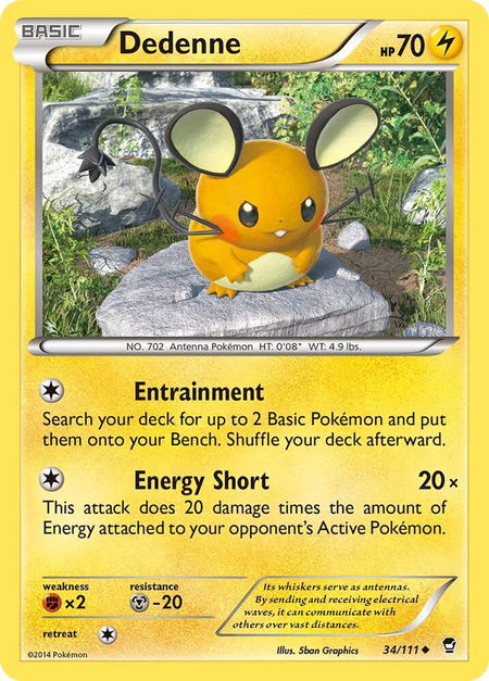 Dedenne - XY - Furious Fists Pokémon trading card