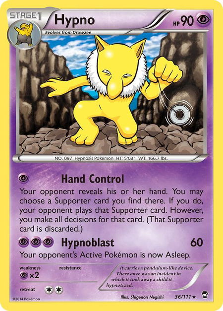 Hypno - XY - Furious Fists Pokémon trading card