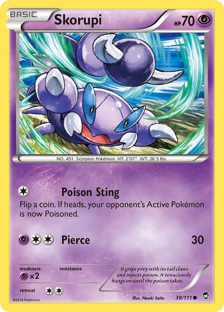 Skorupi - XY - Furious Fists Pokémon trading card