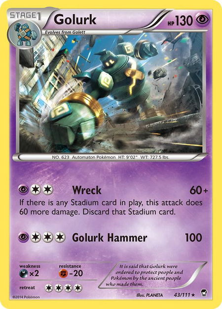 Golurk - XY - Furious Fists Pokémon trading card