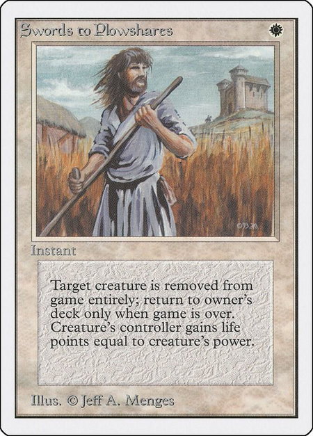 Swords to Plowshares - Unlimited Edition Magic: The Gathering trading card