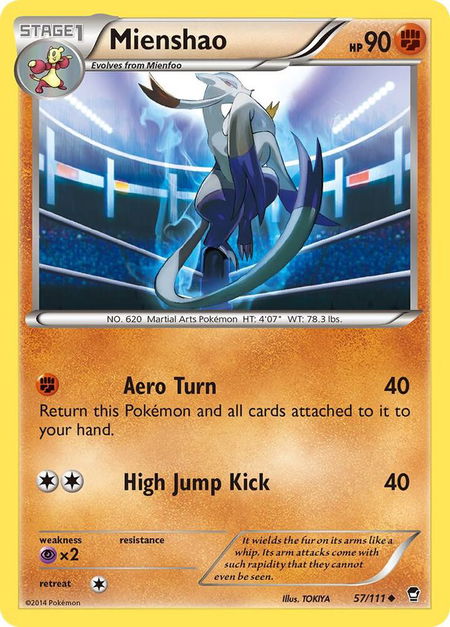Mienshao - XY - Furious Fists Pokémon trading card