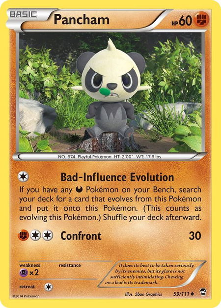 Pancham (59) - XY - Furious Fists Pokémon trading card